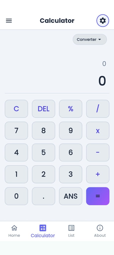 Smart Calculator Mobile App Screenshot